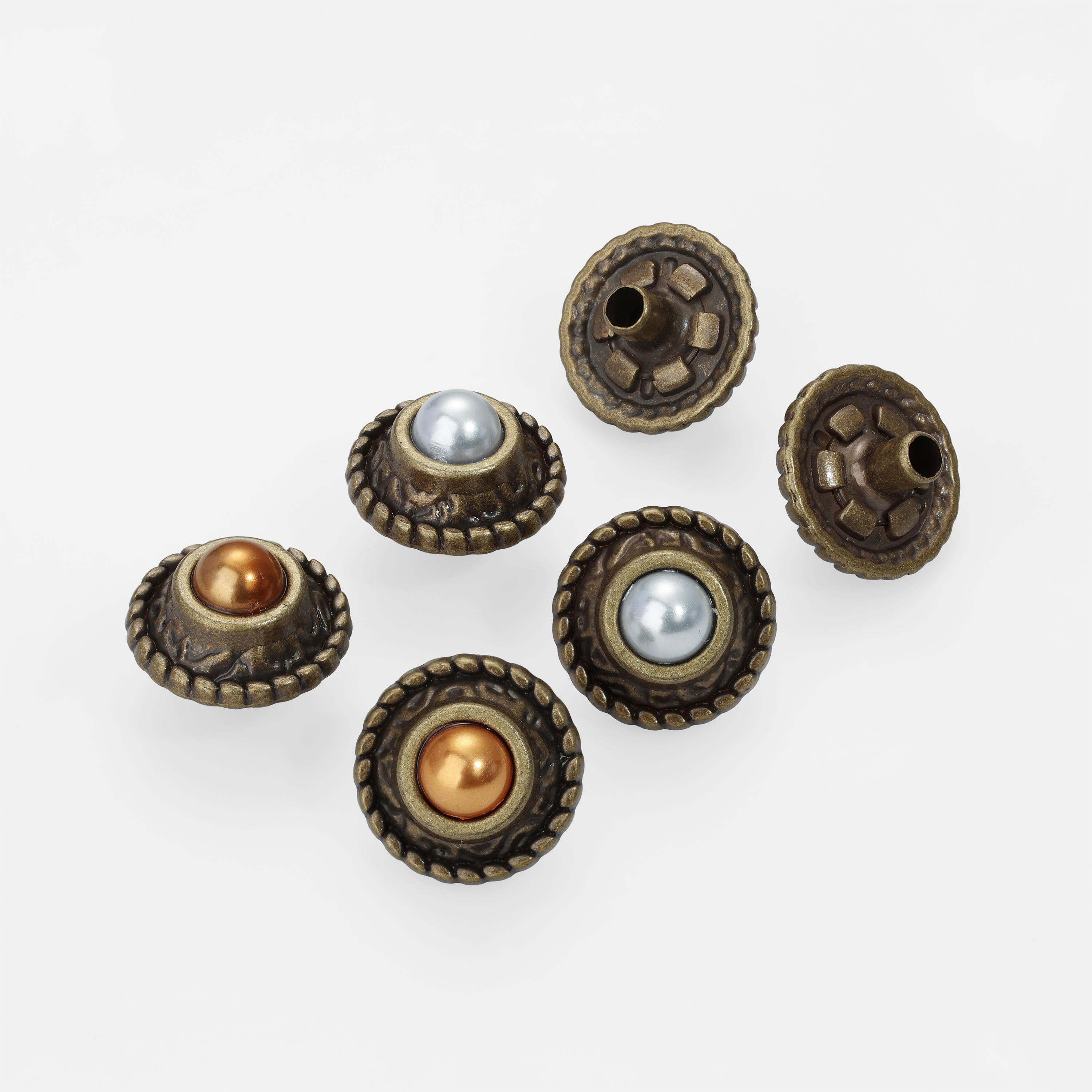 12MM镶珠子合金喼钮面